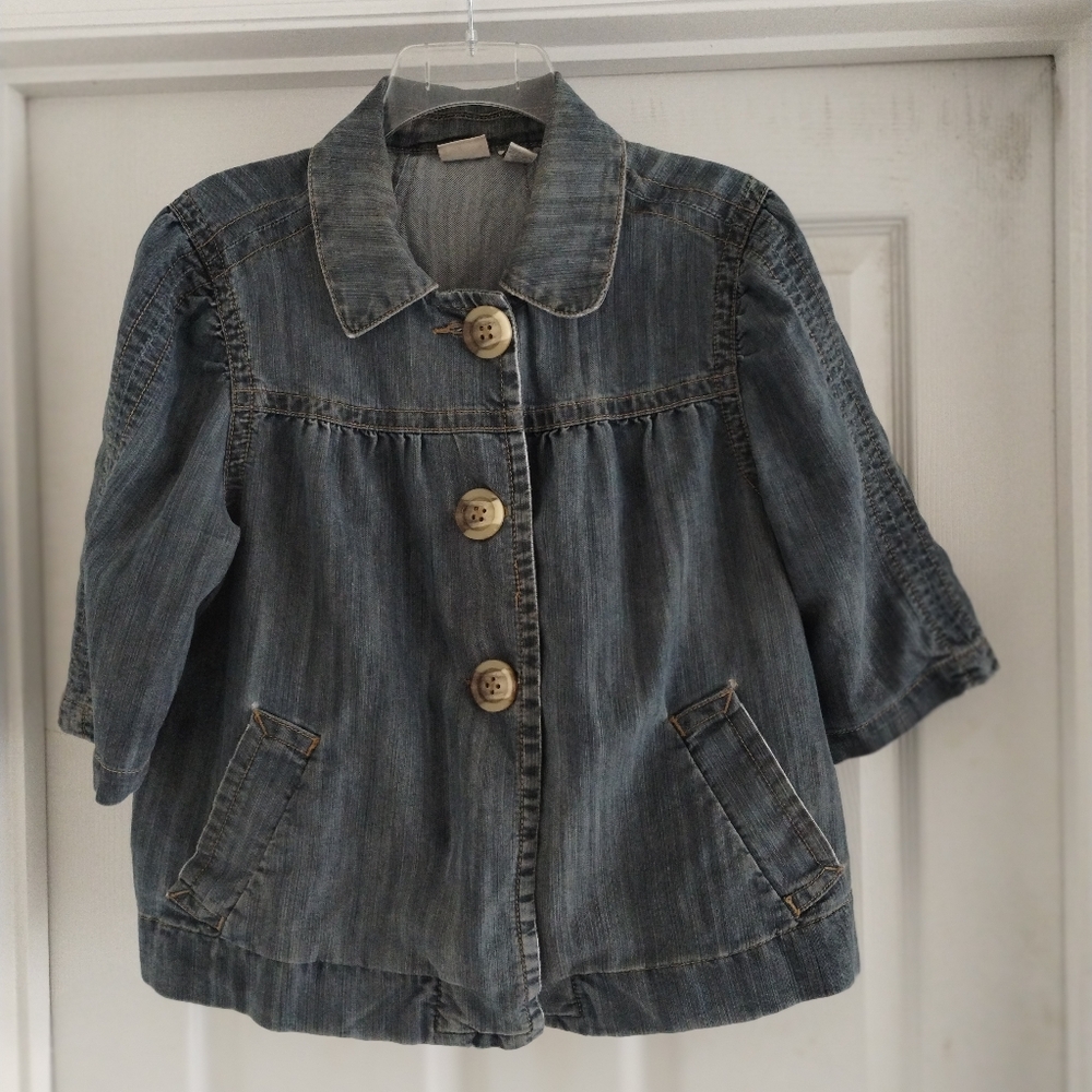 Women's Denim Jacket with Wooden Buttons